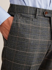 Grey/Blue Trimmed Prince of Wales Check Suit: Trousers - Image 5 of 8