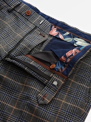 Grey/Blue Trimmed Prince of Wales Check Suit: Trousers - Image 8 of 8