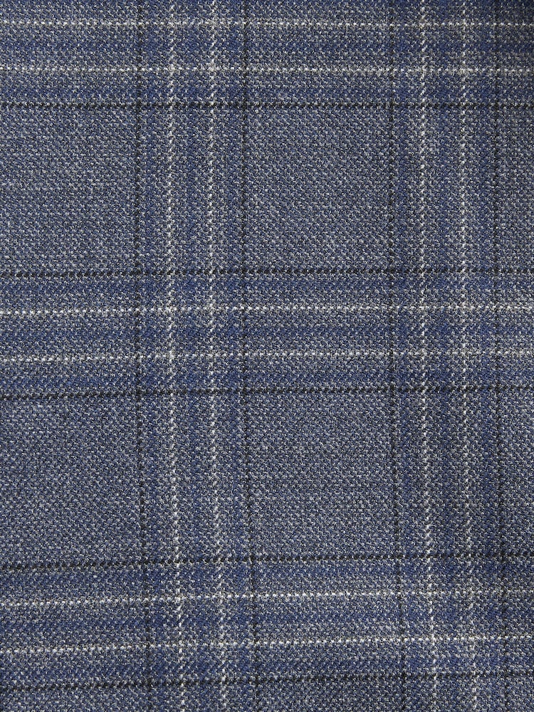 Mid Blue Check Suit Waistcoat - Image 10 of 10
