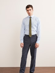 Mid Blue Trimmed Check Suit: Trousers - Image 2 of 9