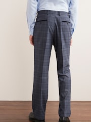 Mid Blue Trimmed Check Suit: Trousers - Image 4 of 9