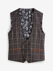 Grey/Brown Check Suit: Waistcoat - Image 7 of 11