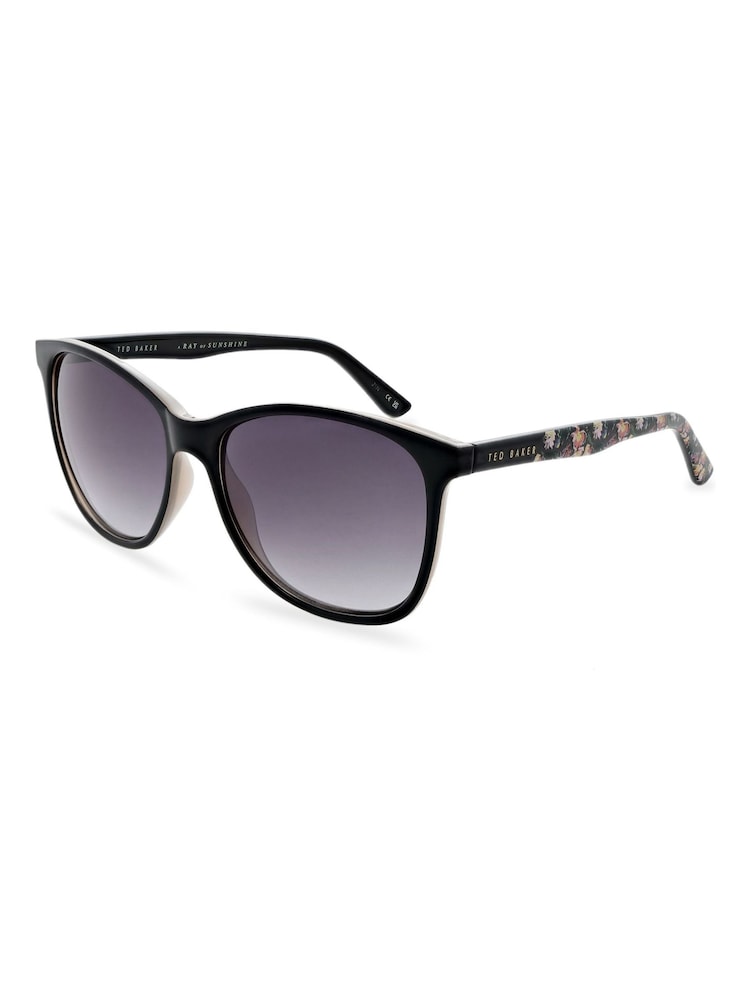 Negro - Gafas de sol Ted Baker Amie con templos estampados florales de Ted - Imagen 2 de 5