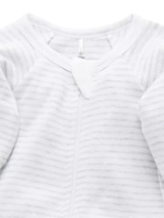 Purebaby Grey 100% Cotton Zip Baby Sleepsuits 2 Pack - Image 2 of 7