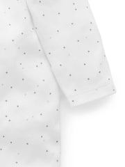 Purebaby Grey 100% Cotton Zip Baby Sleepsuits 2 Pack - Image 3 of 7