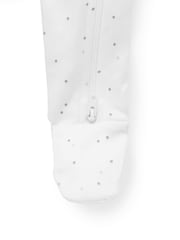 Purebaby Grey 100% Cotton Zip Baby Sleepsuits 2 Pack - Image 4 of 7