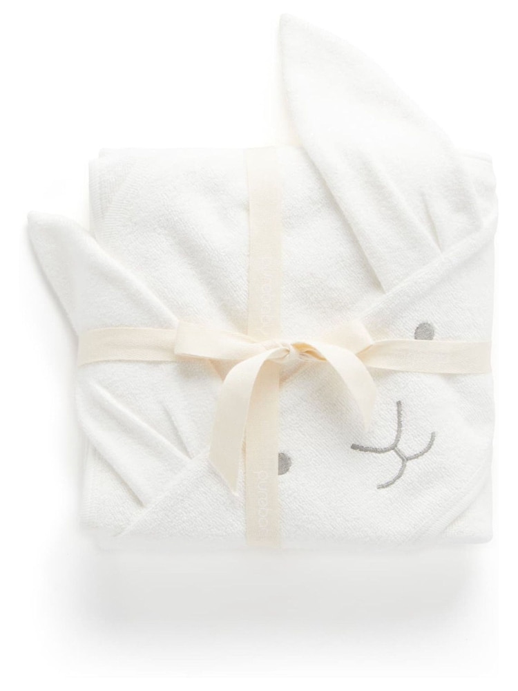 Purebaby White Cotton Hooded Towel - Image 2 of 2