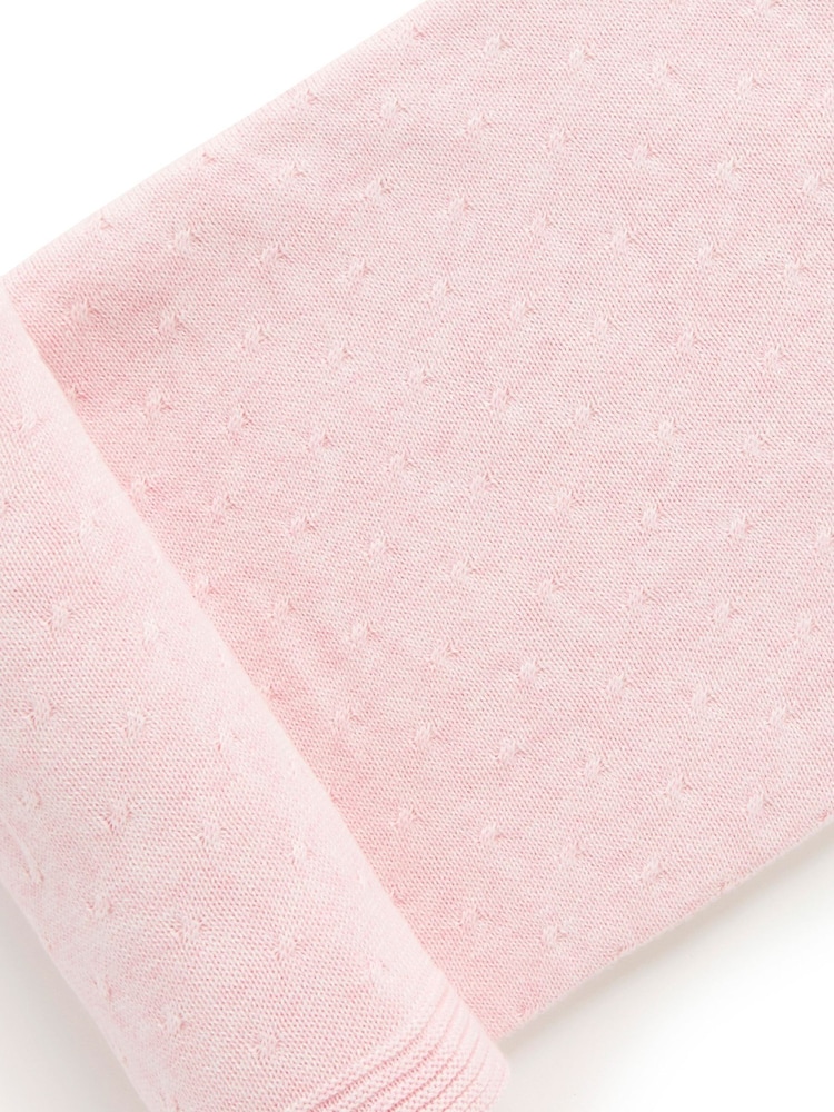Purebaby Pink Essentials Blanket - Image 2 of 3