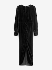 Black Velvet Midi Dress - Image 5 of 6
