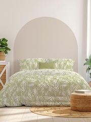 Copenhagen Home Bamboo Green Laura Duvet Cover & Pillowcase Set - Image 1 of 2