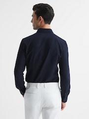 Reiss Navy Greenwich Soft Wash Button Down Oxford Shirt - Image 5 of 8