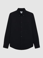 Reiss Black Greenwich Slim Fit Cotton Oxford Shirt - Image 2 of 8