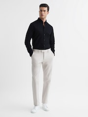 Reiss Black Greenwich Slim Fit Cotton Oxford Shirt - Image 3 of 8