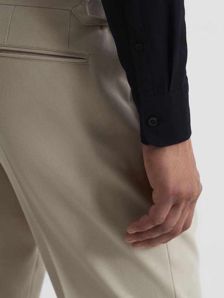 Reiss Black Greenwich Slim Fit Cotton Oxford Shirt - Image 8 of 8