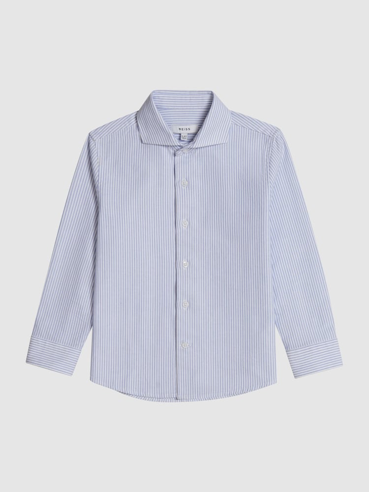 Reiss Blue Stripe Blackheath 9-12 yrs Striped Oxford Shirt - Image 2 of 10
