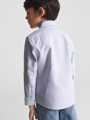 Reiss Blue Stripe Blackheath 9-12 yrs Striped Oxford Shirt - Image 6 of 10