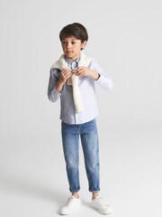Reiss Blue Stripe Blackheath 9-12 yrs Striped Oxford Shirt - Image 7 of 10