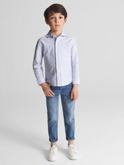 Reiss Blue Stripe Blackheath 4-9 yrs Striped Oxford Shirt - Image 1 of 10