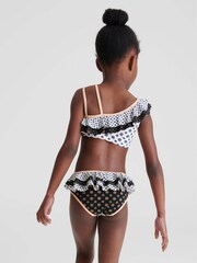 Reiss Blue Frankie Junior Ruffle Shoulder Print Bikini - Image 3 of 6