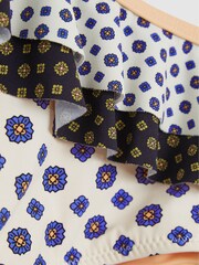 Reiss Blue Frankie Junior Ruffle Shoulder Print Bikini - Image 6 of 6