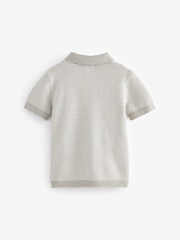 Grey 100% Cotton Short Sleeved Multi Tone Polo Shirt (3mths-7yrs) - Image 2 of 3