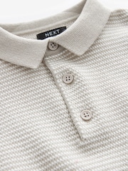 Grey 100% Cotton Short Sleeved Multi Tone Polo Shirt (3mths-7yrs) - Image 3 of 3