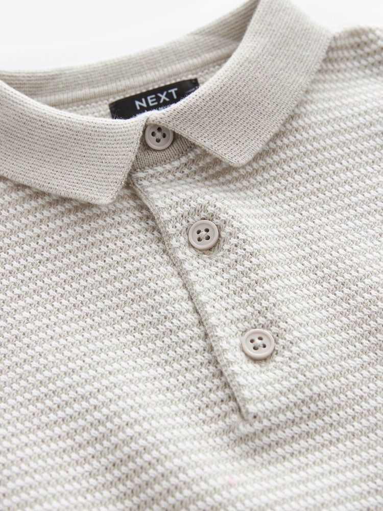 Grey 100% Cotton Short Sleeved Multi Tone Polo Shirt (3mths-7yrs) - Image 3 of 3