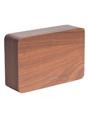 Karlsson White Dark Wood Veneer Square Digital Alarm Clock - Image 2 of 2