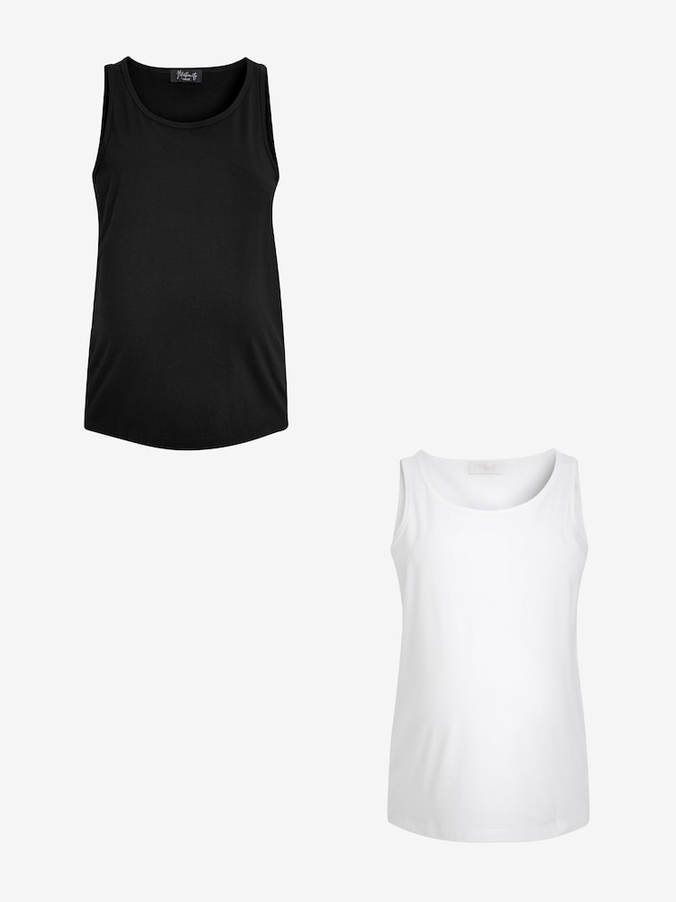 Black and White Maternity Essential Vests 2 Pack - Image 1 of 5