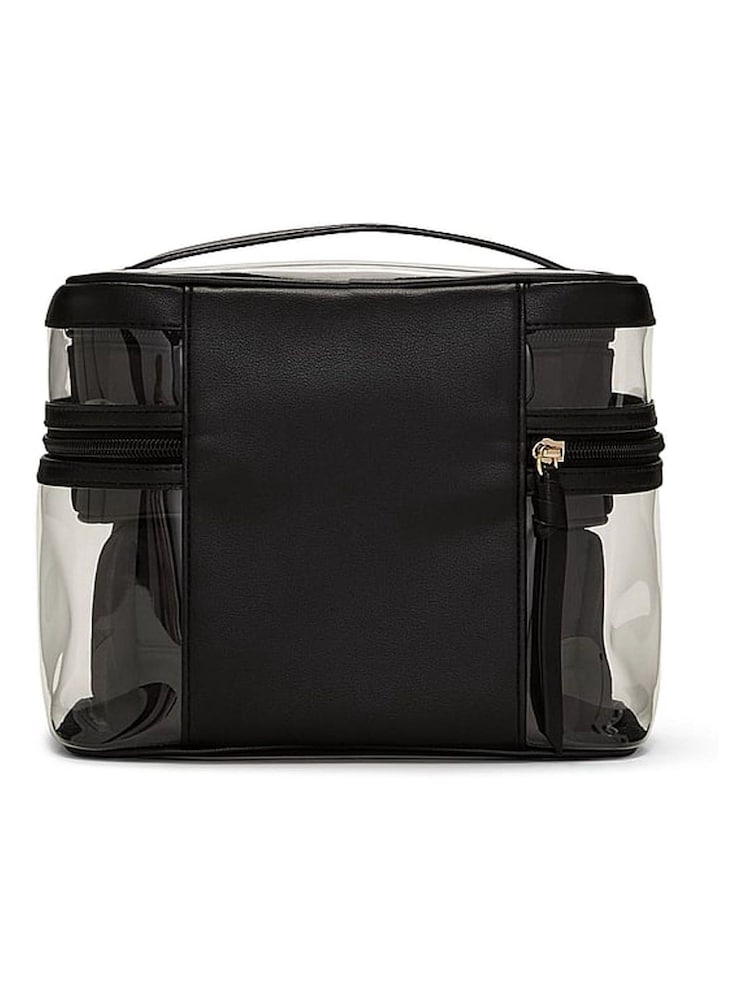 Victoria's Secret Black Leather 4 Piece Makeup Bag - Image 3 of 3 Victoria's Secret Black Leather 4 Piece Makeup Bag - Image 3 of 3