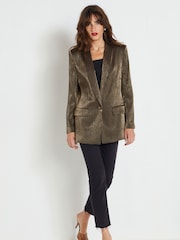 Bronze Metallic Single Breasted Blazer - Image 2 of 6