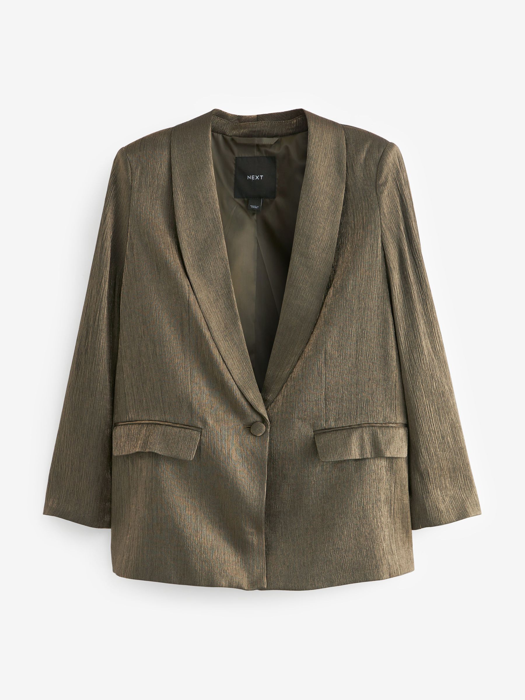 Buy Bronze Metallic Single Breasted Blazer from Next Luxembourg