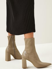 Mink Brown Forever Comfort® Point Toe Sock Ankle Boots - Image 1 of 7