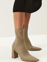Mink Brown Forever Comfort® Point Toe Sock Ankle Boots - Image 2 of 7