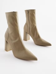 Mink Brown Forever Comfort® Point Toe Sock Ankle Boots - Image 3 of 7