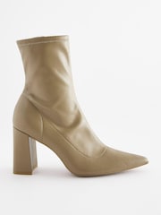 Mink Brown Forever Comfort® Point Toe Sock Ankle Boots - Image 4 of 7
