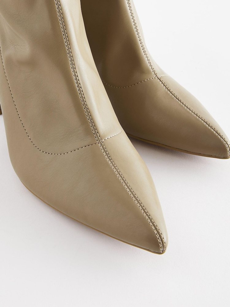 Mink Brown Forever Comfort® Point Toe Sock Ankle Boots - Image 7 of 7
