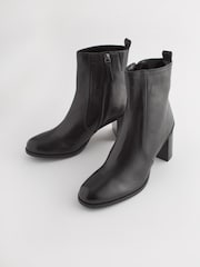 Black Forever Comfort® Leather Ankle Heeled Boots - Image 5 of 8
