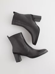 Black Forever Comfort® Leather Ankle Heeled Boots - Image 6 of 8