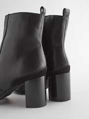 Black Forever Comfort® Leather Ankle Heeled Boots - Image 7 of 8