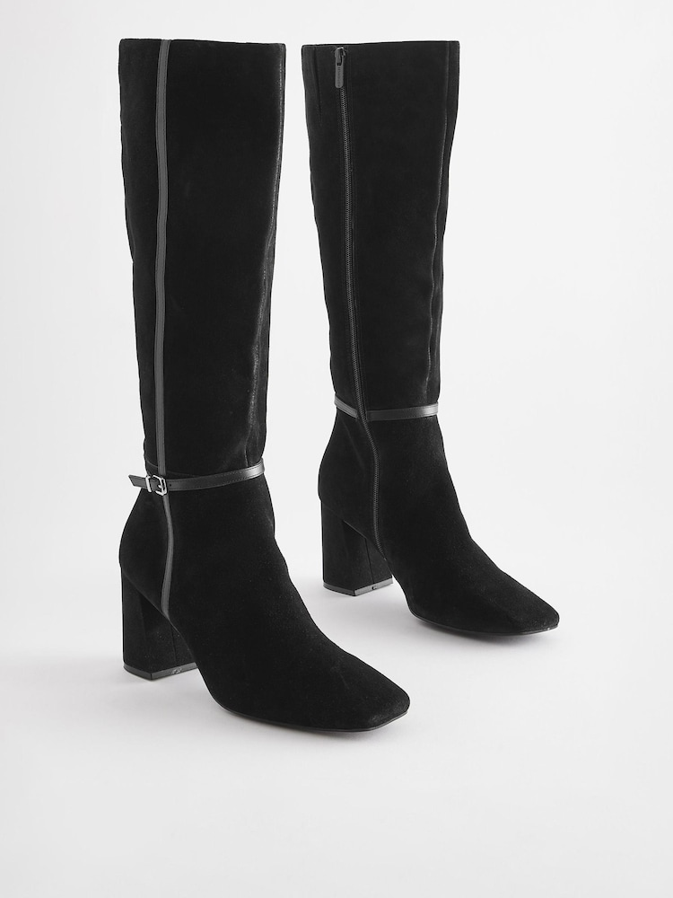 Schwarz - Forever Comfort® Kniehohe Stiefel mit quadratischer Zehe mit Motionflex​​​​​​​ - Bild 2 von 7