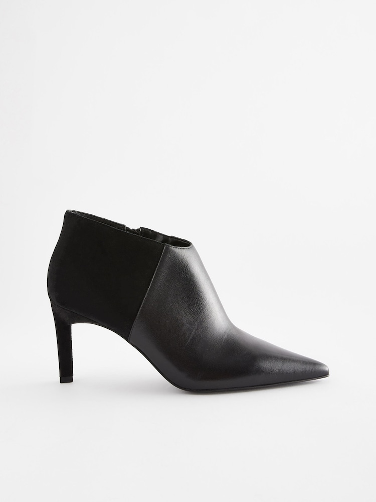 Black Signature Leather Forever Comfort® Point Toe Heeled Shoe Boots - Image 2 of 5