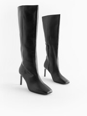 Черный - Высокие сапоги с квадратным носком Forever Comfort® - Изображение 4 из 9