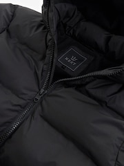 Black Hooded Shower Resistant Puffer Coat - Image 11 of 12