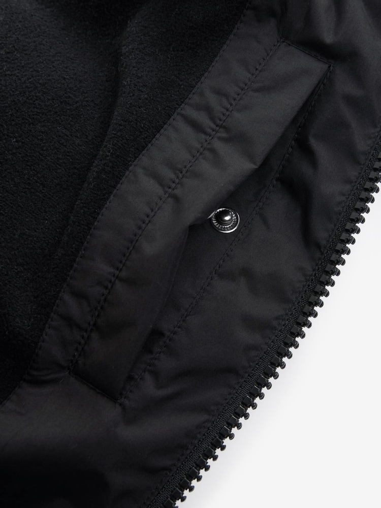 Black Hooded Shower Resistant Puffer Coat - Image 12 of 12