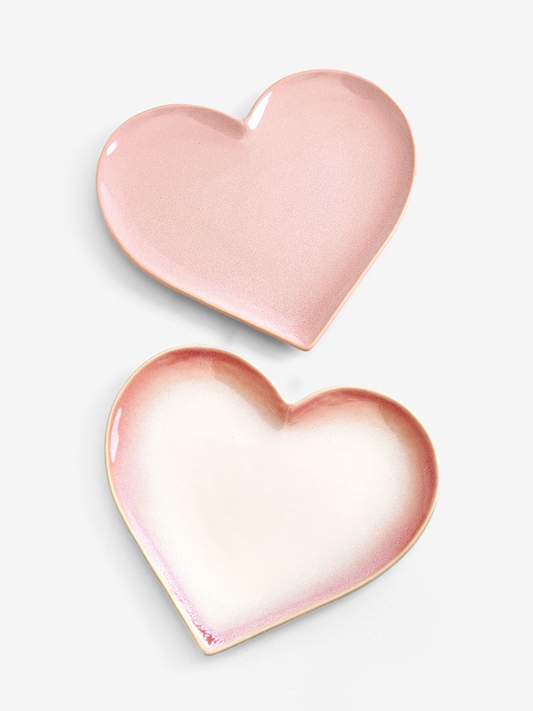 Set of 2 Pink Heart Shaped Side Plates - Image 3 of 3