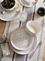12 Piece Natural Speckle Geo Dinner Set - Image 2 of 5