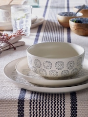 12 Piece Natural Speckle Geo Dinner Set - Image 3 of 5
