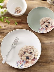 12 Piece Sage Green Charlie the Cockapoo Dinner Set - Image 1 of 4