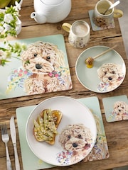 12 Piece Sage Green Charlie the Cockapoo Dinner Set - Image 3 of 4